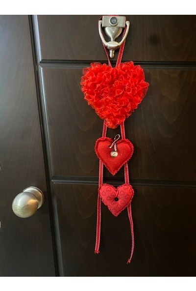 1Se2Ge Handmade Dekoratif El Yapımı Kalpler Kapı Süsü