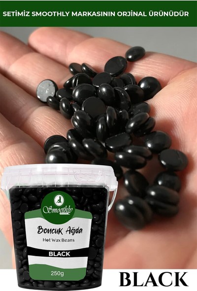 Smoothly Siyah Black Soyulabilir Granül Boncuk Ağda 2 x 250 G. + Tekli Hint Yağı + 4 Spatula