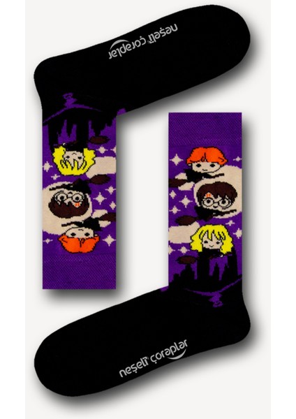 Harry Potter Desenli Renkli Erkek Çorap