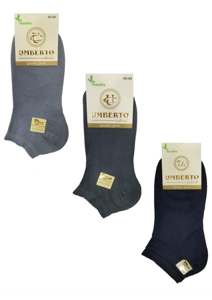 6 Adet Erkek Bambu Patik Çorap - 307 2 Gri 2 Füme 2 Lacivert