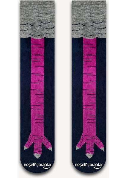 Fuşya Tavuk Bacağı Renkli Kadın Çorap