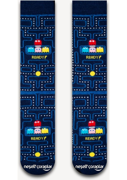 Pacman Renkli Kadın Çorap