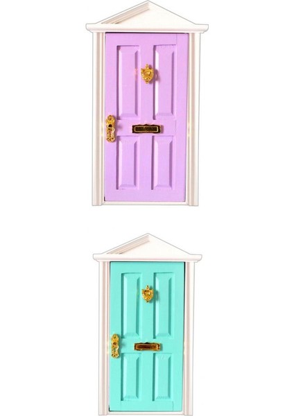 1/12 Dollhouse Minyatür 4 Paneller Ahşap Kapılar Dıy Dekor Aksesuarları 2 Adet