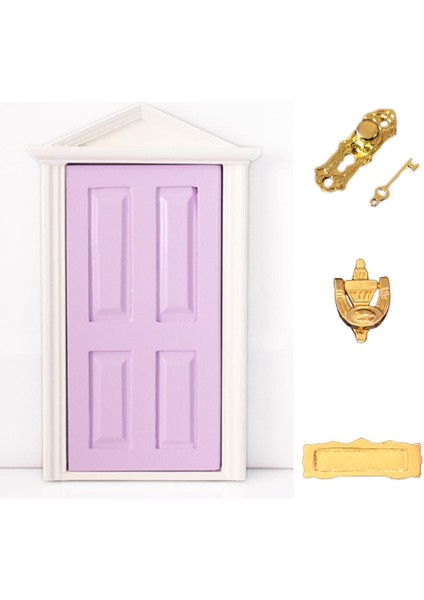 1/12 Dollhouse Minyatür 4 Paneller Ahşap Kapılar Dıy Dekor Aksesuarları 2 Adet fiyatları