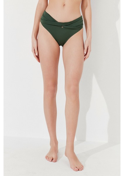 Koyu Yeşil Basic Twist Bikini Altı