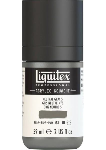 : Professional Akrilik Guaj Boya : 59 ml : Neutral Grey 5 599 S1