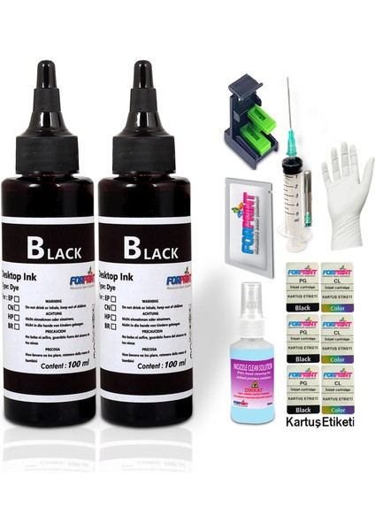 Hp 350, Hp 350XL Uyumlu Kartuş Için Dolum Seti 2X100 ml