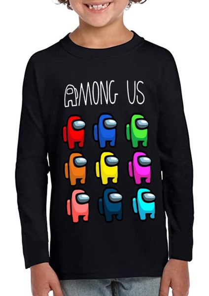 Among Us Uzun Kol Çocuk Tişört Siyah fiyatları