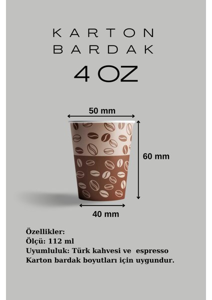 Karton Bardak 4 Oz ADET:1000