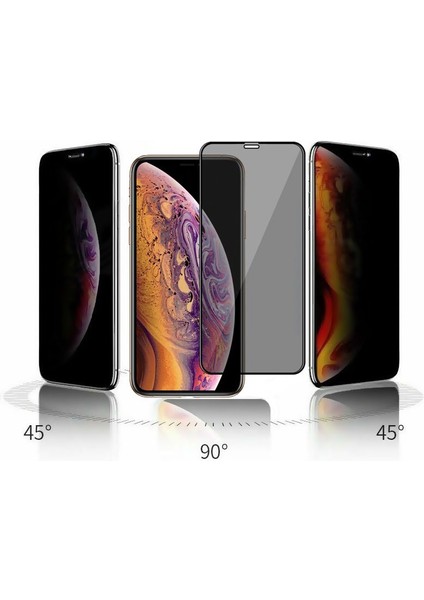 Apple iphone x Kırılmaz Ekran Koruyucu Hayalet Cam Gizlilik Filtreli Komple Cam