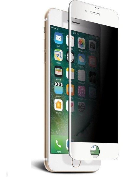 Apple iphone 7 Plus Kırılmaz Ekran Koruyucu Hayalet Cam Gizlilik Filtreli Komple Cam