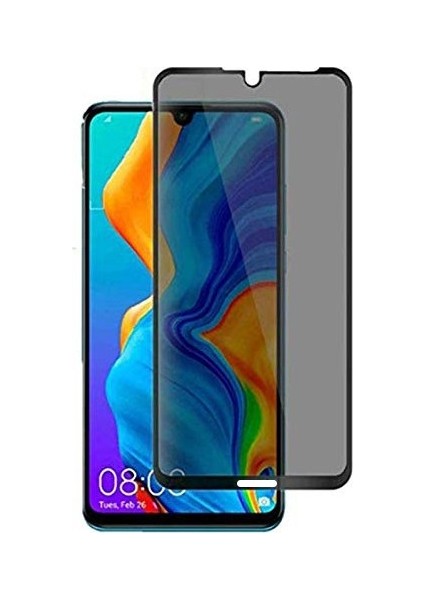 Huawei Mate 30 Lite Kırılmaz Ekran Koruyucu Hayalet Cam Gizlilik Filtreli Komple Cam