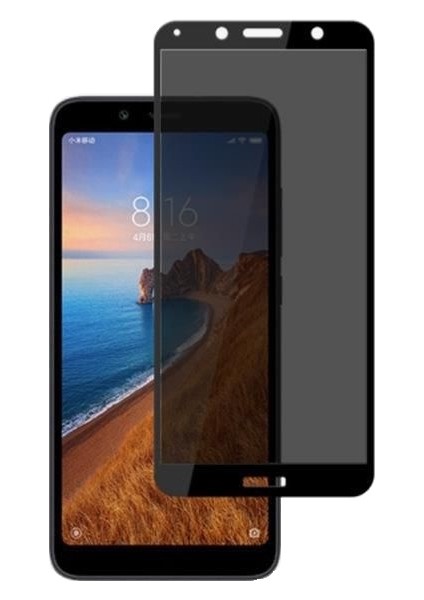 Xiaomi Redmi 7 Kırılmaz Ekran Koruyucu Hayalet Cam Gizlilik Filtreli Komple Cam