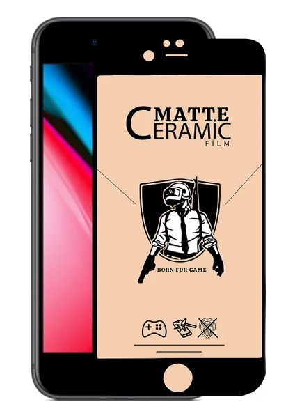Apple iphone Se 2020 Mat Seramik Kırılmaz Ekran Koruyucu Cam Tam Kapatan Matte Anti-Glare