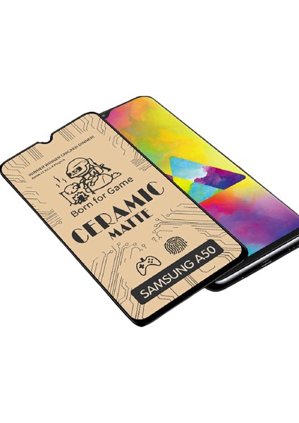 Samsung Galaxy A20S A207 Mat Seramik Kırılmaz Ekran Koruyucu Cam Tam Kapatan Matte Anti-Glare
