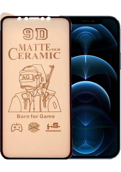 Apple iphone 13 Pro Mat Seramik Kırılmaz Ekran Koruyucu Cam Tam Kapatan Matte Anti-Glare