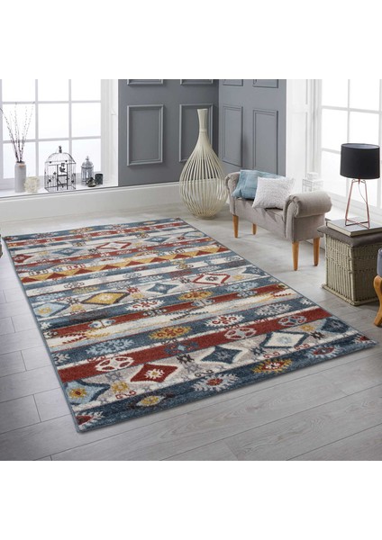Halı Etnik Plus FE340 Krem/mavi 120 x 170 cm Dokuma Halı