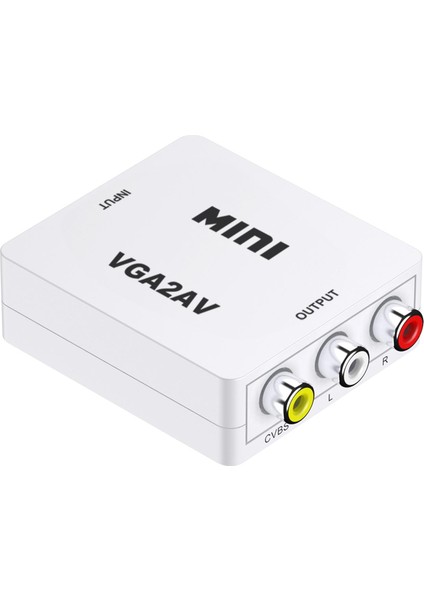 1080P Mini VGA2AV Dönüştürücü Adaptör VGA Av Rca Dönüştürücü