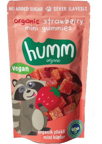 Organic Çilekli Vegan Mini Küpler