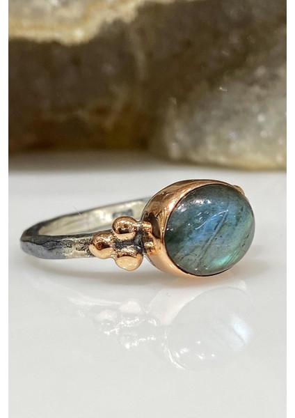 Doğal Labradorit Taşlı El Üretimi 925 Gümüş Yüzük fiyatları