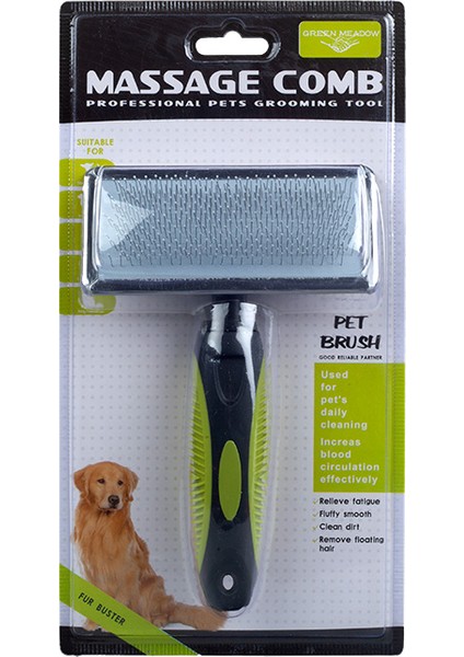 Plastik Saplı Köpekler Için Tel Fırça 18X11,7X3,2 cm