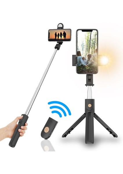 Selfıeshow K10S Otomatik Zamanlayıcılı Uzaktan Kumandalı Standart Cep Telefonu Için Tripod - Siyah (Yurt Dışından) fiyatları