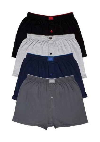 Düğmeli Erkek Boxer 3'lü Paket