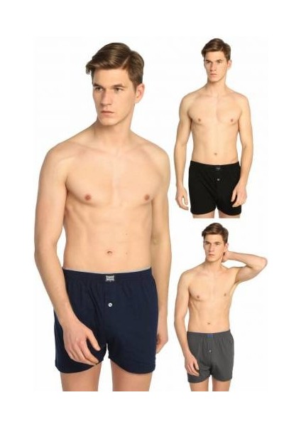 Düğmeli Erkek Boxer 3'lü Paket modelleri