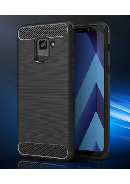 Galaxy A8 2018 Kılıf Karbon Fiber Room Silikon Kapak Kılıf + Cam fiyatları