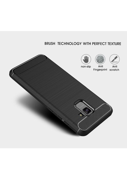 Galaxy A8 2018 Kılıf Karbon Fiber Room Silikon Kapak Kılıf + Cam indirimleri