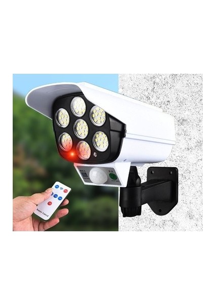 Güneş Enerjili Solar 77 LED Hareket Sensörlü Kumandalı Caydırıcı Sahte Kamera fırsatları