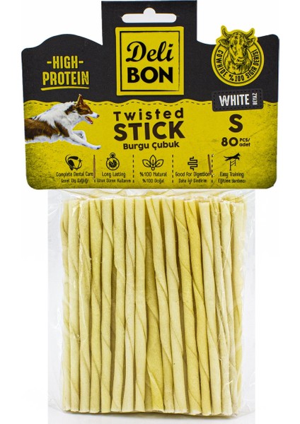 Delibon Deri Burgu Çubuk 80 Adet Beyaz