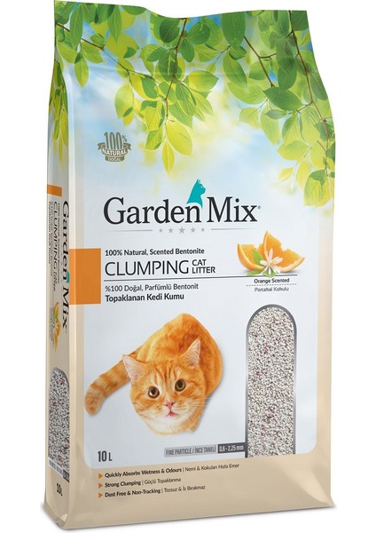 Garden Mix  Portakallı Bentonit Topaklanan Kedi Kumu 10 Lt