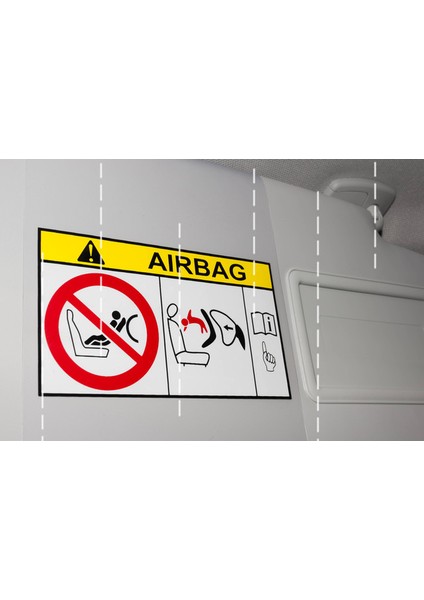 2 Adet Airbag Uyarı Dikkat Sticker Etiket Yapıştırması