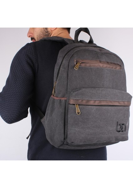 130 Kanvas Siyah Laptoplu Günlük Okul Sırt Çantası indirimleri
