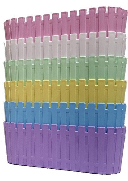 6 Lı Akasya 5,5 cm Renkli Plastik Kaktüs Saksısı Triple