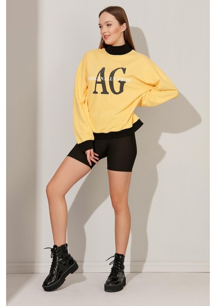 Yarım Boğazlı Baskılı Sweatshirt (B22-36201) modelleri