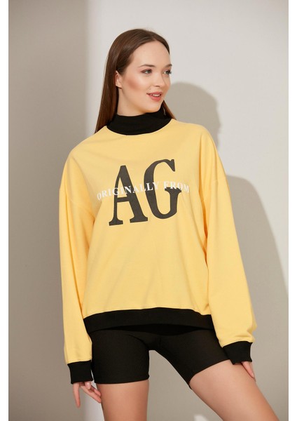 Yarım Boğazlı Baskılı Sweatshirt (B22-36201) fiyatları