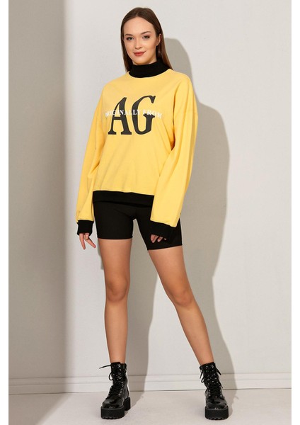 Yarım Boğazlı Baskılı Sweatshirt (B22-36201) fırsatları