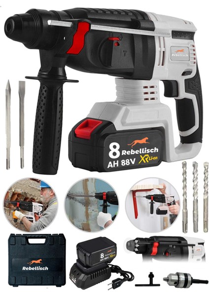 Germany X-Line M2 Brushless 988VF 50 Ah 35 Joule Kömürsüz Motor Bakır Sargılı Darbeli Çift Akülü Şarjlı Kırıcı