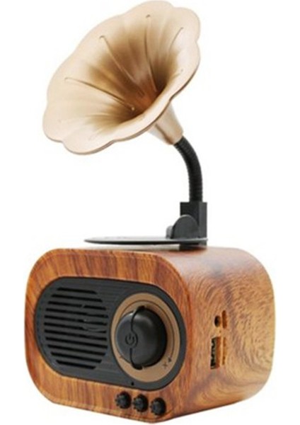Taşınabilir Nostaljik B5 Speaker Gramofon Radyo/usb/sd/bluetooth Hoparlör 22 cm Mini Boy Retro Radyo | RRG-1 fırsatları