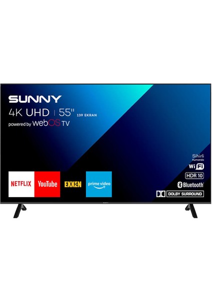 SN55FMN243 55" 139 Ekran Dahili Uydu Alıcılı 4K Ultra HD Smart LED TV