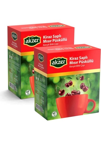 Kiraz Saplı & Mısır Püsküllü Çay 2 x 60'lı Süzen Poşet