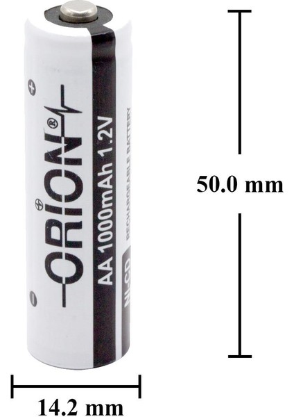 1.2V Ni-Cd Aa 1000MAH Şarj Edilebilir Kalem Pil