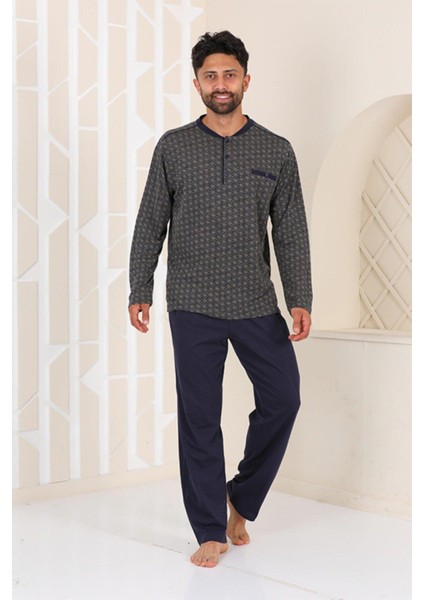 Jakarlı Patlı Pijama Takımı 8924