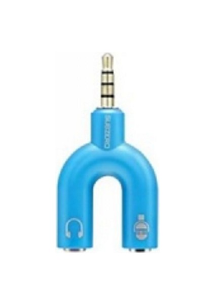 CA28 Kulaklık ve Mikrofon Çoklayıcı Açık Mavi