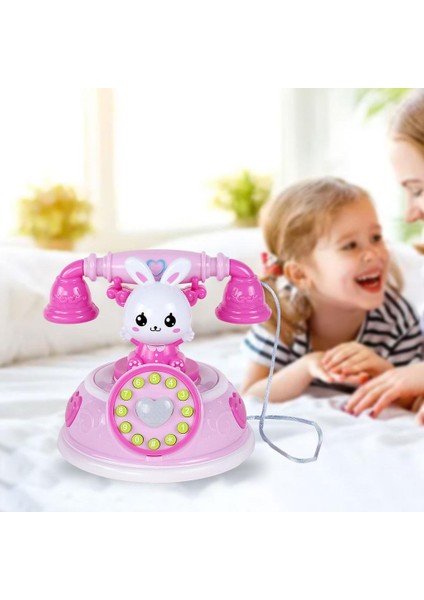 Karikatür Telefon Oyuncak Işık Müzik Hikayesi ile Çocuklar Için Bebek Pembe indirimleri