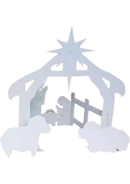 Nefis Açık Doğuş Sahnesi Noel Yard Işaretleri Doğum Seti Yard 44X27X50CM Için Set