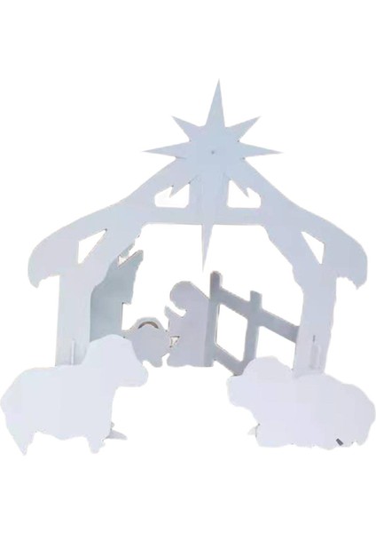 Nefis Açık Doğuş Sahnesi Noel Yard Işaretleri Doğum Seti Yard 44X27X50CM Için Set fiyatları