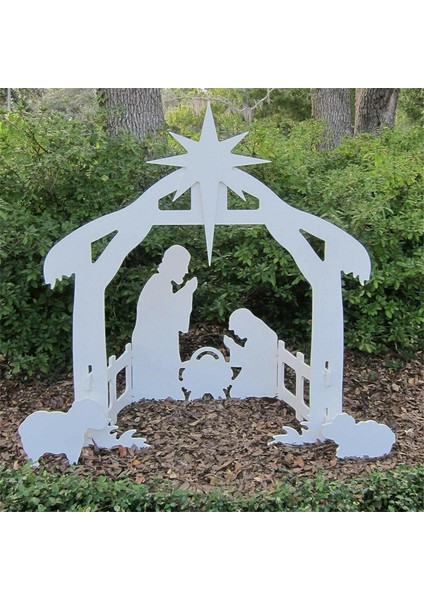 Nefis Açık Doğuş Sahnesi Noel Yard Işaretleri Doğum Seti Yard 44X27X50CM Için Set fırsatları